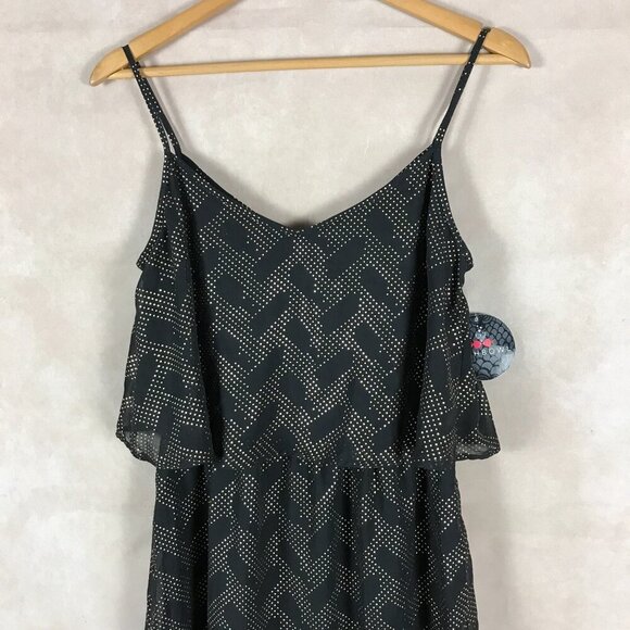 FISHBOWL Black/Gold Zig Zag Popover Dress NWT Large - Picture 5 of 10